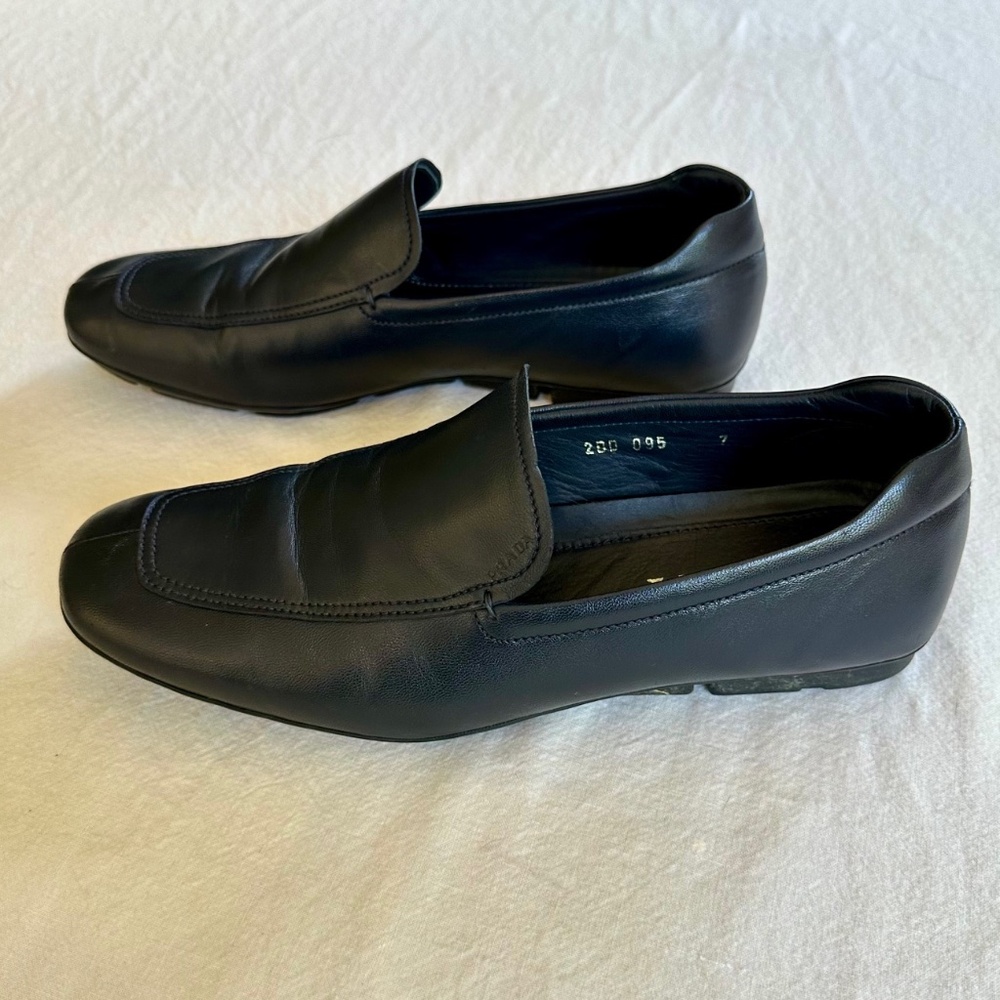 Prada Mens Blue Nappa Sport Moccasins BALTICO Size 7